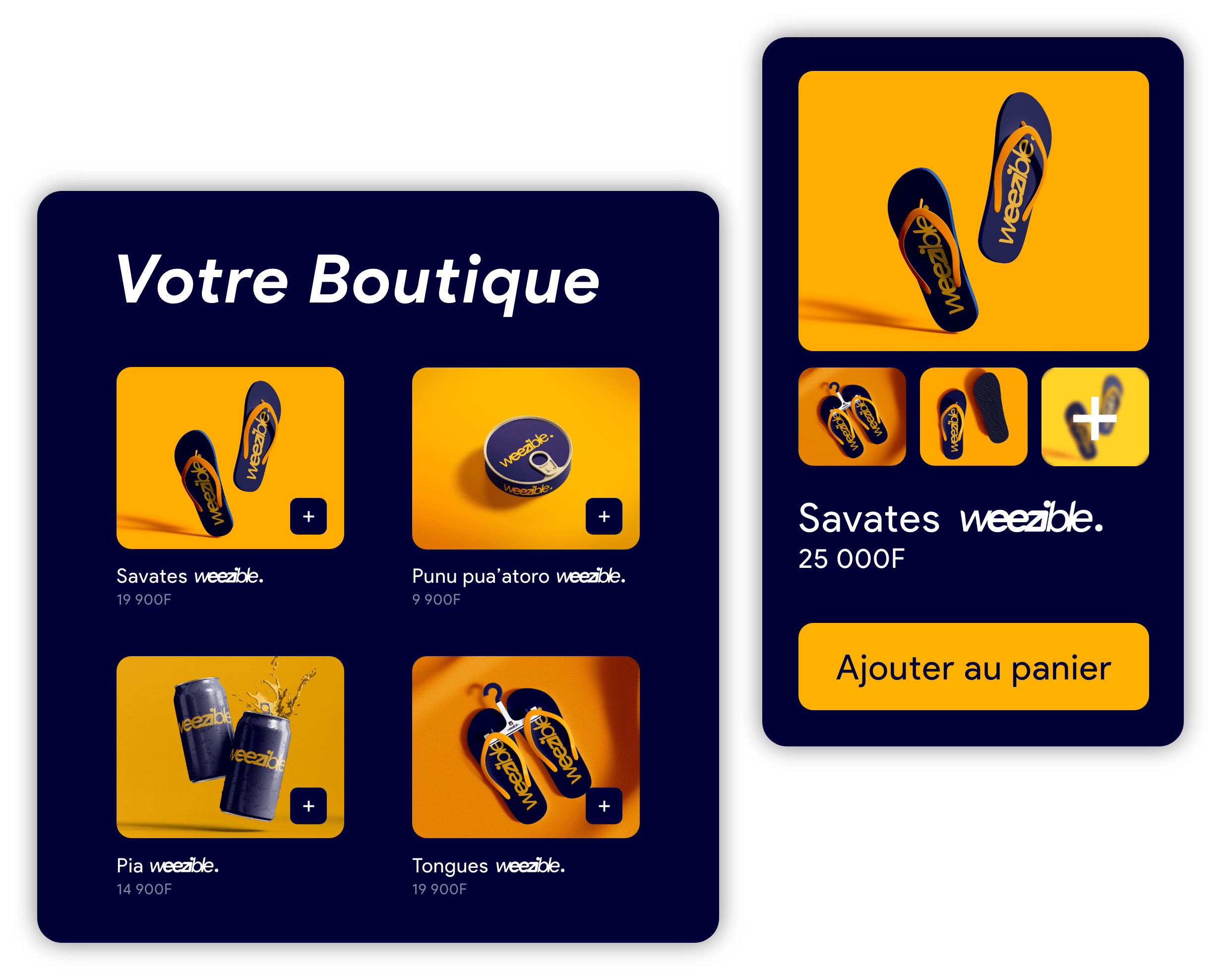 e-commerce mockup weezible tahiti